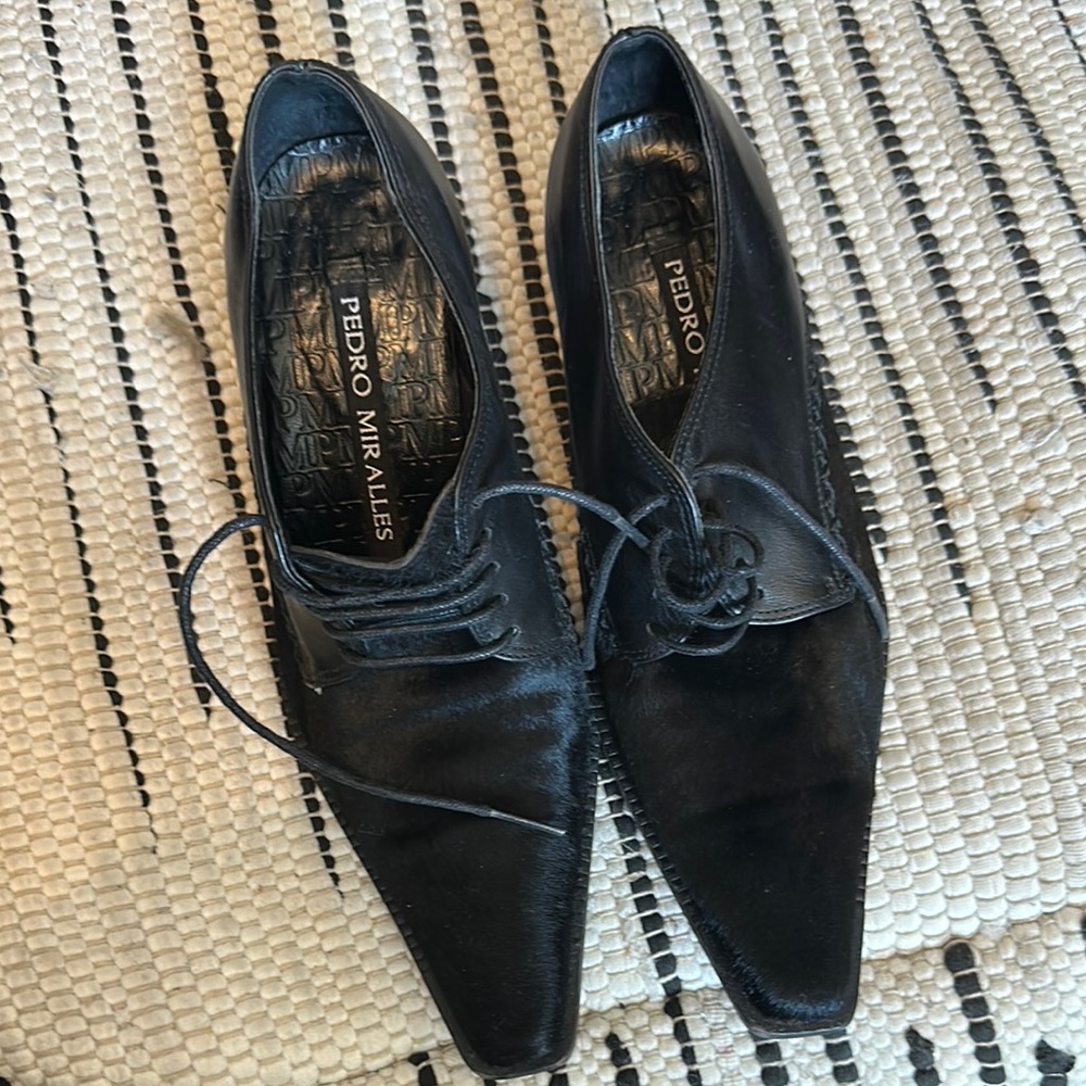 Pedro Miralles Elegant Black Lace-Up Shoes